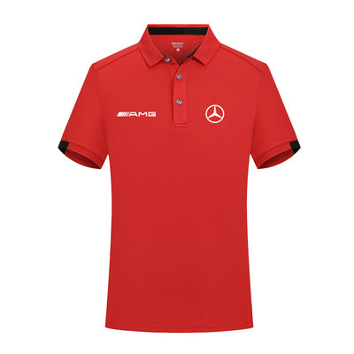 2023 Polo Mercedes AMG Homme Manche Courte Polo Shirt de Gym à Séchage Rapide Hauts de Sport